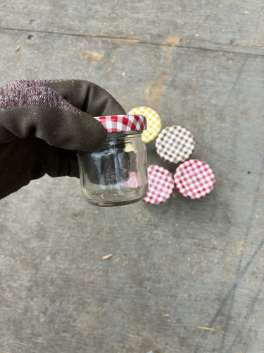 Set mini clear glass jam - glass,